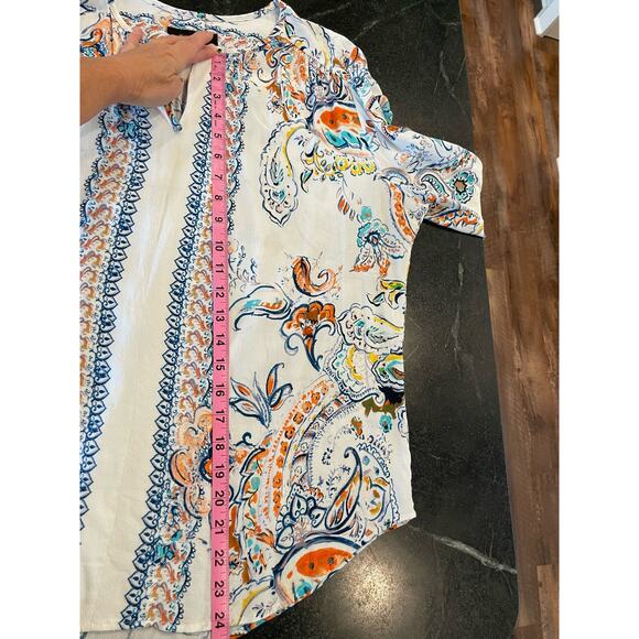 Karen Kane Pacific Sunrise Floral Print tie front top Size XL - Picture 6 of 7